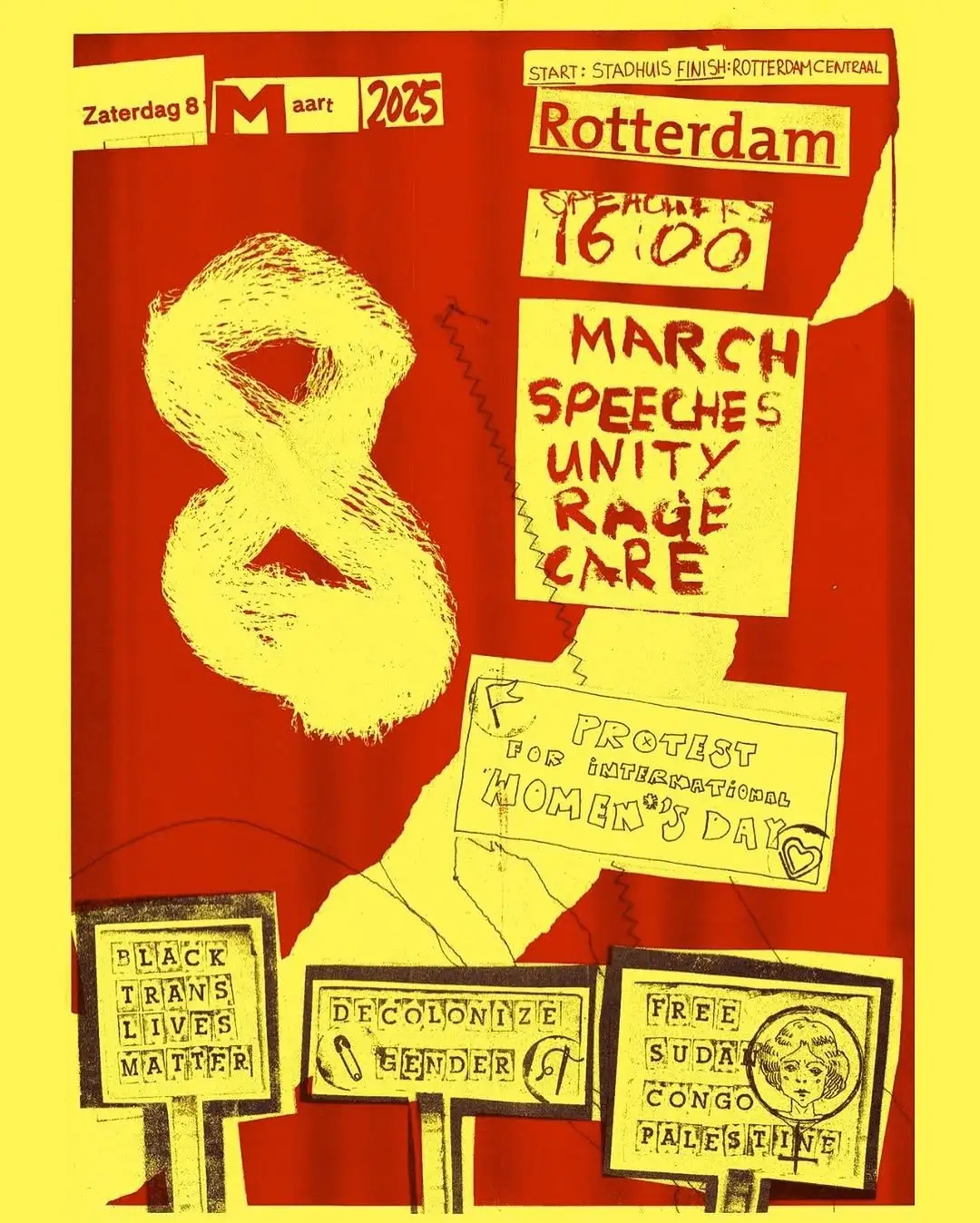 Vrouwendag demonstratie in Rotterdam